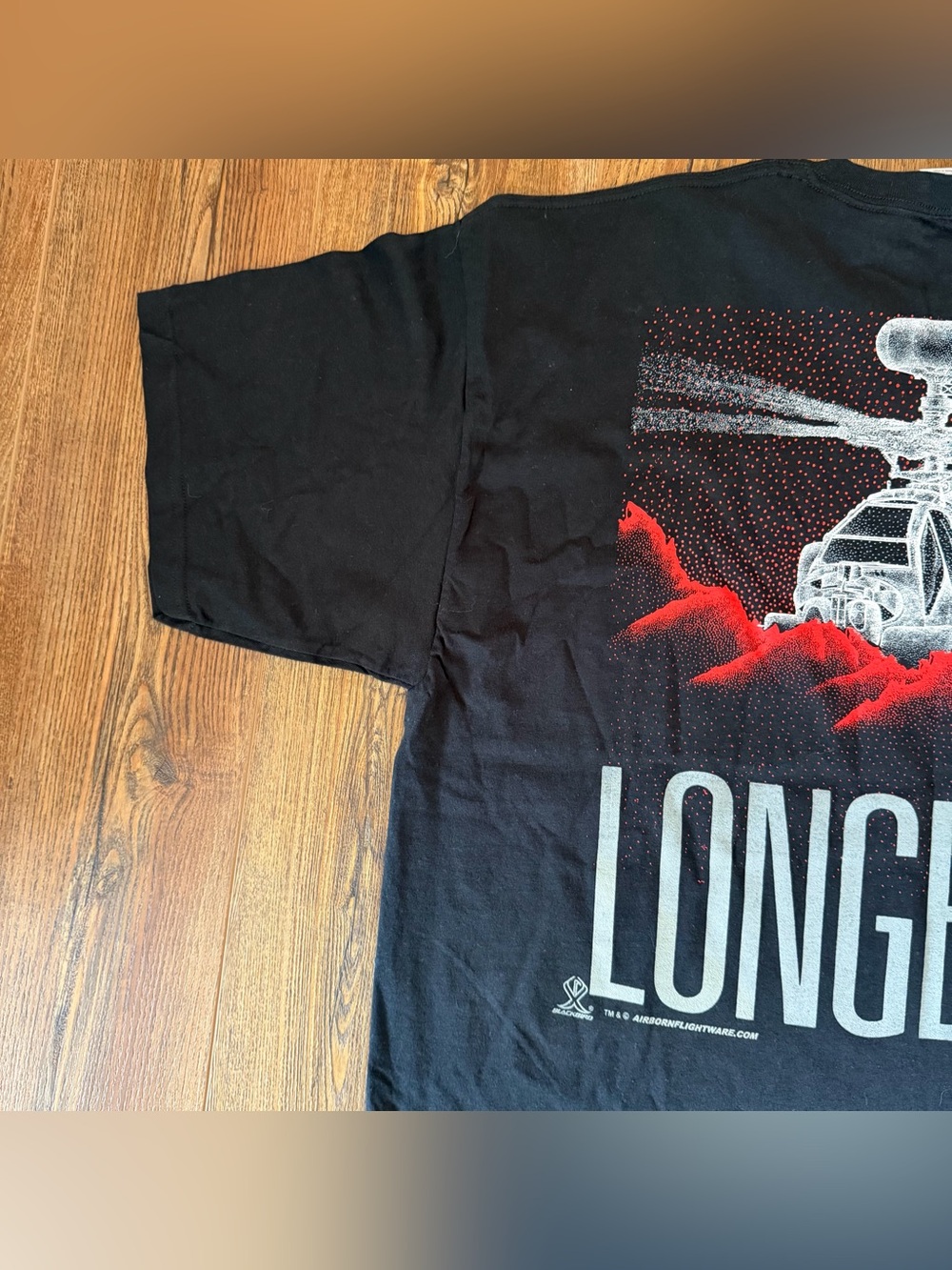Vintage Military Mens Tshirt 64 Longbow Blackbird Helicopter Black Size 2XL - Picture 13 of 16